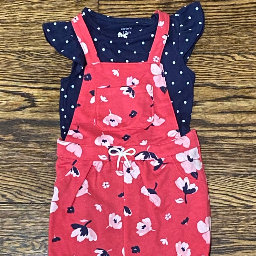 New Carters Baby 2piece Overall Outfit Set
